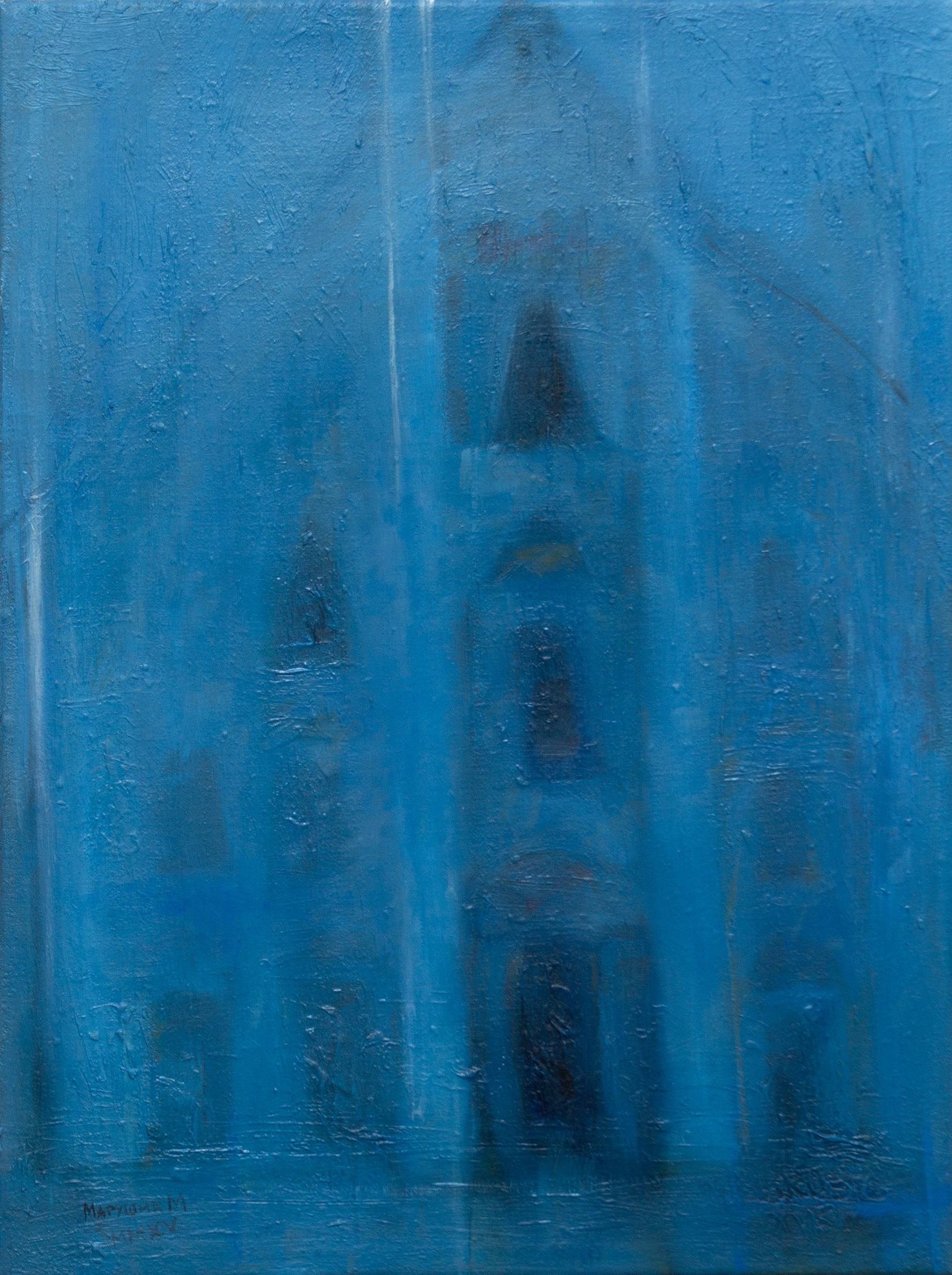 Plava Katedrala - 40x30cm - Ulje na platnu - 2015 -Umetnička slika umetnik Milica MARUŠIĆ