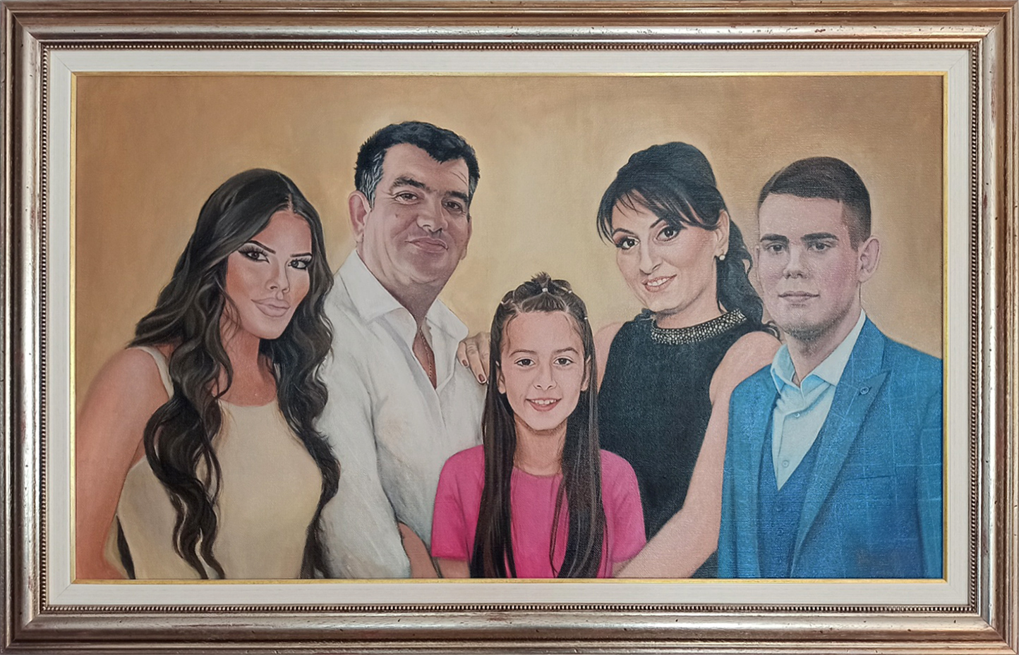 Porodicni Portret - 50x90cm Ulje na platnu 2022 - Umetnička slika po narudžbini umetnik Milica MARUŠIĆ